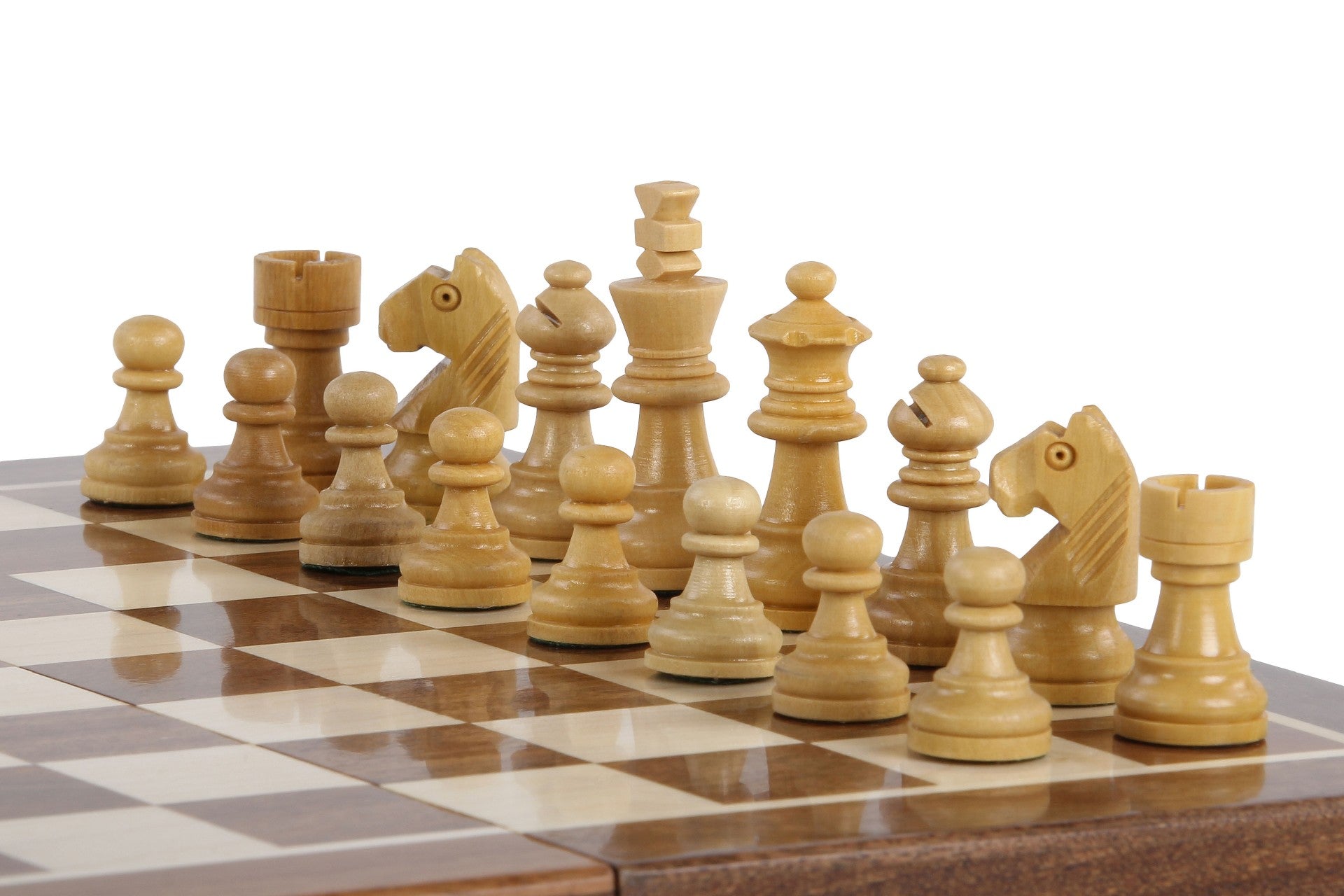 Jeu d'échecs Magnétique Pliant en bois d'acacia et buis de petite taille (25x25cm) - Jeu d'échecs Magnétique Pliant en bois d'acacia et buis de petite taille (25x25cm)