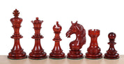 Pièces d'échecs Unicorn en bois de padouk et buis - Taille 4,25''
