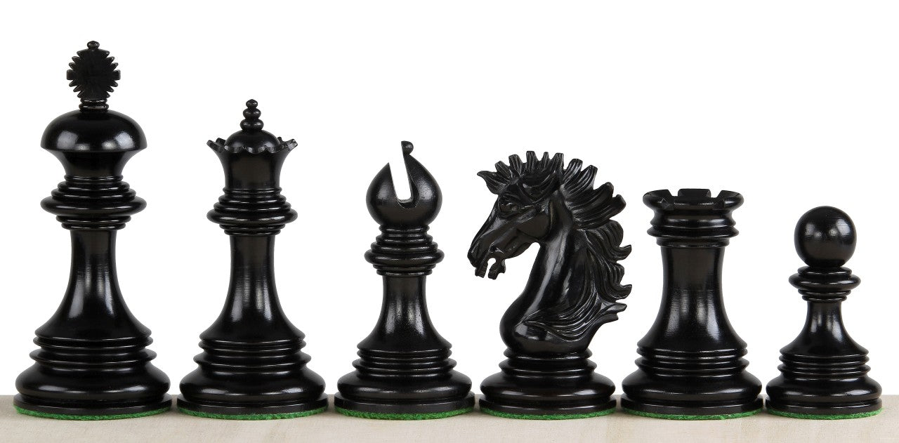 Pièces d'échecs Sunrise en bois d'ébène et de buis - Taille 4,25'' - Pièces d'échecs Sunrise en bois d'ébène et de buis - Taille 4,25''