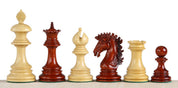 Pièces d'échecs Sunrise en bois de padouk et de buis - Taille 3,75''