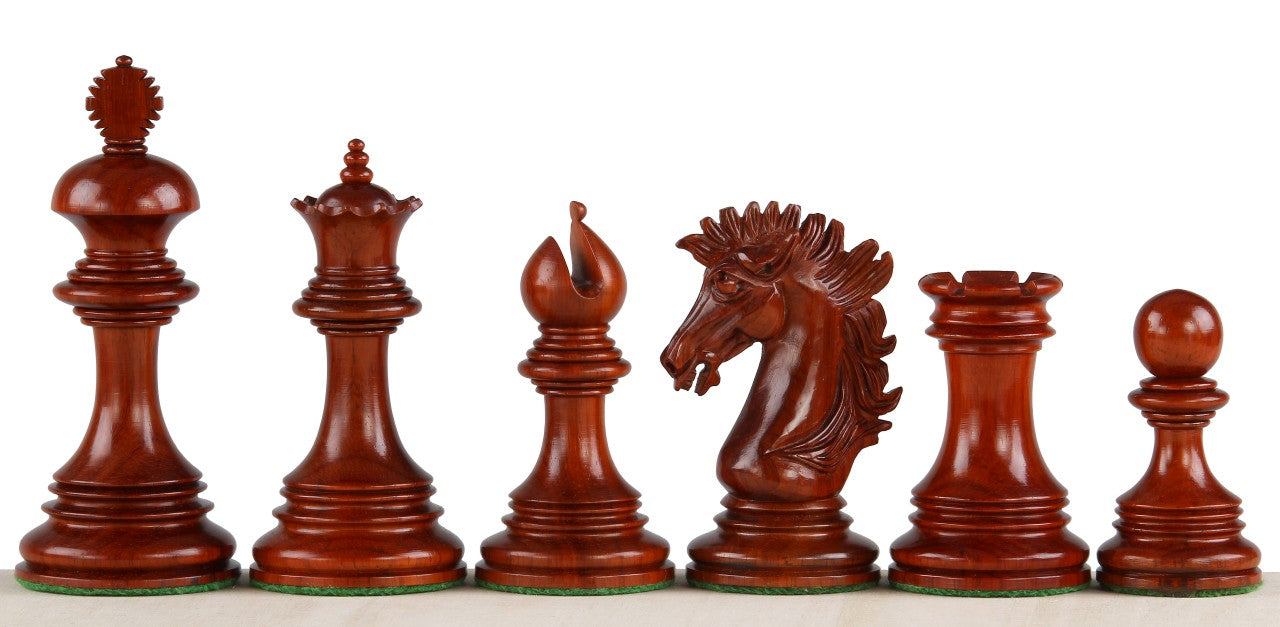 Pièces d'échecs Sunrise en bois de padouk et de buis - Taille 4,25'' - Pièces d'échecs Sunrise en bois de padouk et de buis - Taille 4,25''