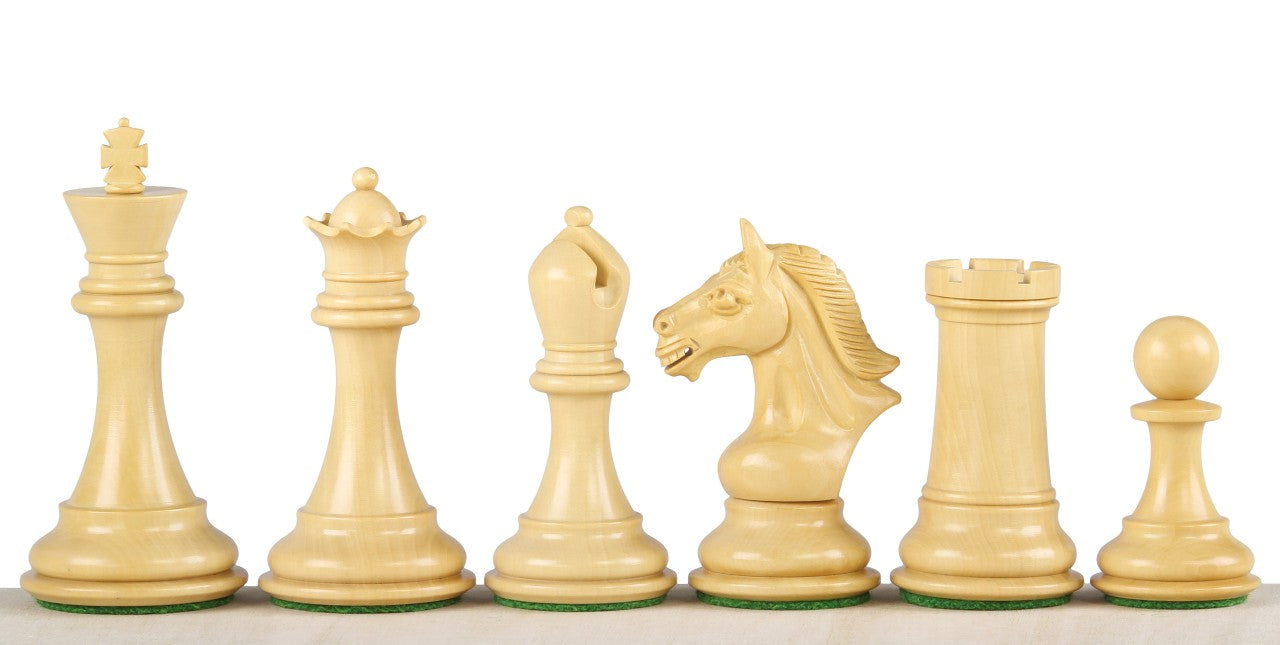 Pièces d'échecs Derby Ebony en bois d'ébène de buis - Taille 4,00'' - Pièces d'échecs Derby Ebony en bois d'ébène de buis - Taille 4,00''