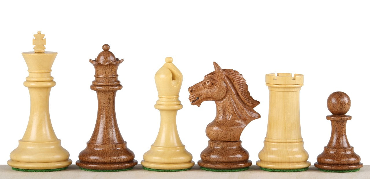 Pièces d'échecs Derby Acacia en bois d'acacia et de buis - Taille 4,00'' - Pièces d'échecs Derby Acacia en bois d'acacia et de buis - Taille 4,00''