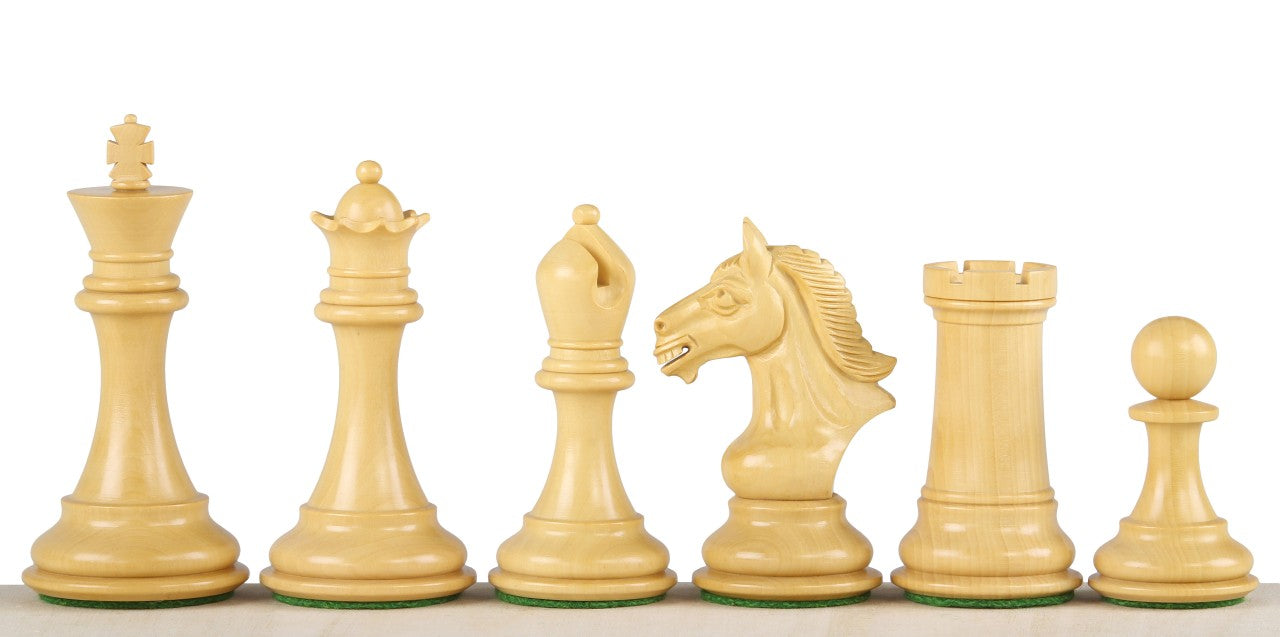 Pièces d'échecs Derby Acacia en bois d'acacia et de buis - Taille 4,00'' - Pièces d'échecs Derby Acacia en bois d'acacia et de buis - Taille 4,00''
