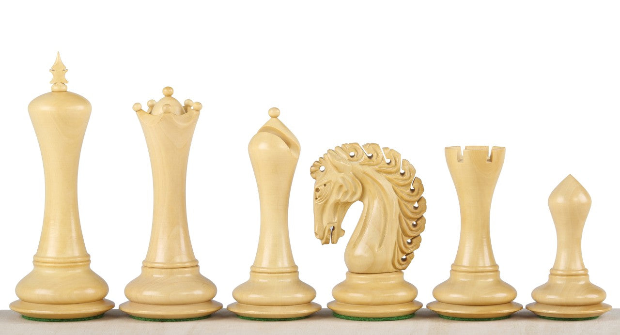  - Pièces d'échecs Empire Redwood en bois de padouk et buis - Taille 4,25''
