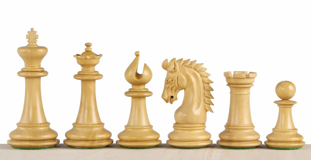 Pièces d'échecs Sheikh Ebonized en bois de buis teinté et naturel - Taille 3,75'' - Pièces d'échecs Sheikh Ebonized en bois de buis teinté et naturel - Taille 3,75''