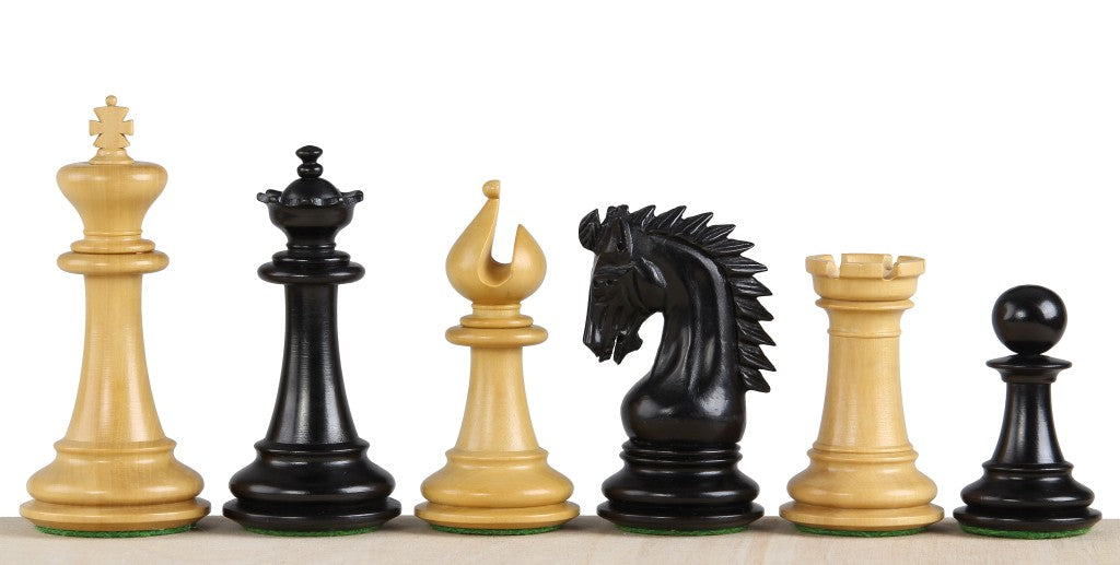 Pièces d'échecs Sheikh Ebonized en bois de buis teinté et naturel - Taille 4,00'' - Pièces d'échecs Sheikh Ebonized en bois de buis teinté et naturel - Taille 4,00''