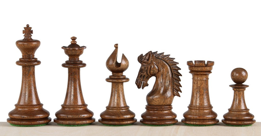 Pièces d'échecs Sheikh Acacia en bois d'acacia et de buis - Taille 4,00'' - Pièces d'échecs Sheikh Acacia en bois d'acacia et de buis - Taille 4,00''