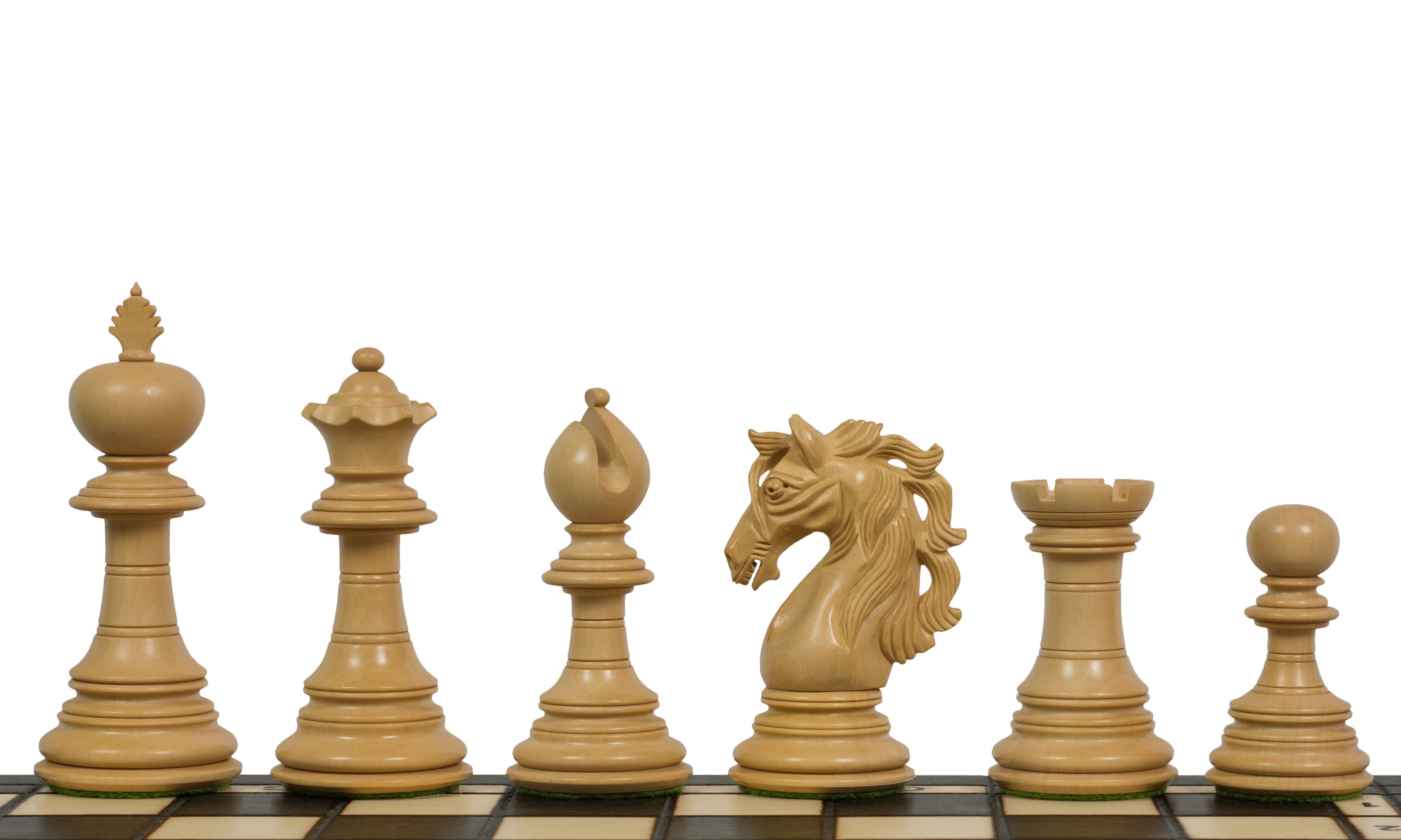 Pièces d'échecs Adios Ebony en bois d'ébène et de buis - Taille 4,00'' - Pièces d'échecs Adios Ebony en bois d'ébène et de buis - Taille 4,00''