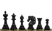 Pièces d'échecs Adios Ebony en bois d'ébène et de buis - Taille 4,00''