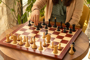 Pièces d'échecs Gambit de la Reine 1957 Ebony en bois d'ébène et buis - Taille 4,00''