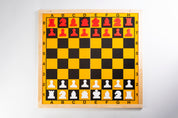 Echiquier mural magnétique de démonstration avec les pièces magnétiques (cases 90mm) - L'ensemble complet