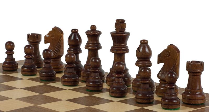 Jeu d'échecs pliant en marqueterie de bois de noyer et d'érable - de taille 3 (30x30cm) - Jeu d'échecs pliant en marqueterie de bois de noyer et d'érable - de taille 3 (30x30cm)