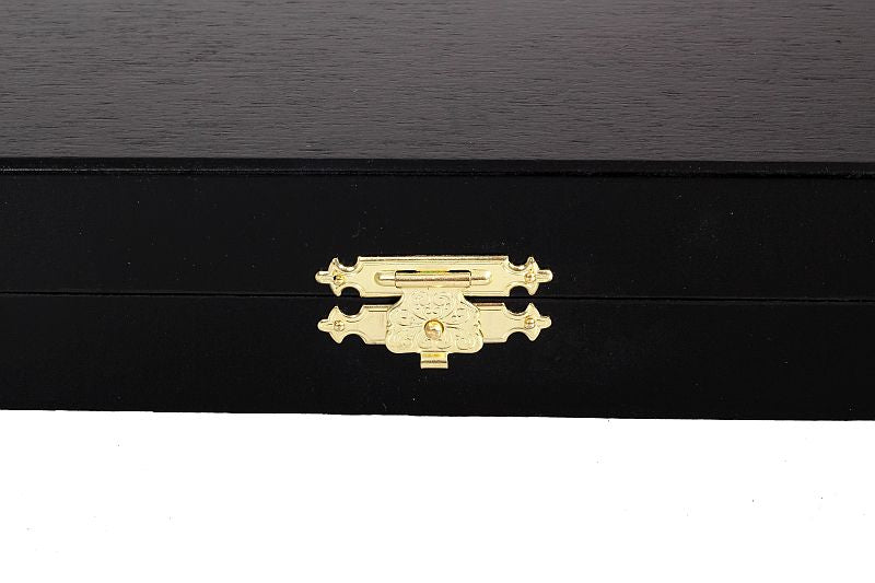Coffret Luxe de bois pour rangement des pieces d'echecs de taille 5 - teinté en noir - Coffret Luxe de bois pour rangement des pieces d'echecs de taille 5 - teinté en noir