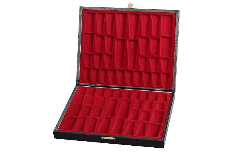 Coffret Luxe de bois pour rangement des pieces d'echecs de taille 5 - teinté en noir - Coffret Luxe de bois pour rangement des pieces d'echecs de taille 5 - teinté en noir
