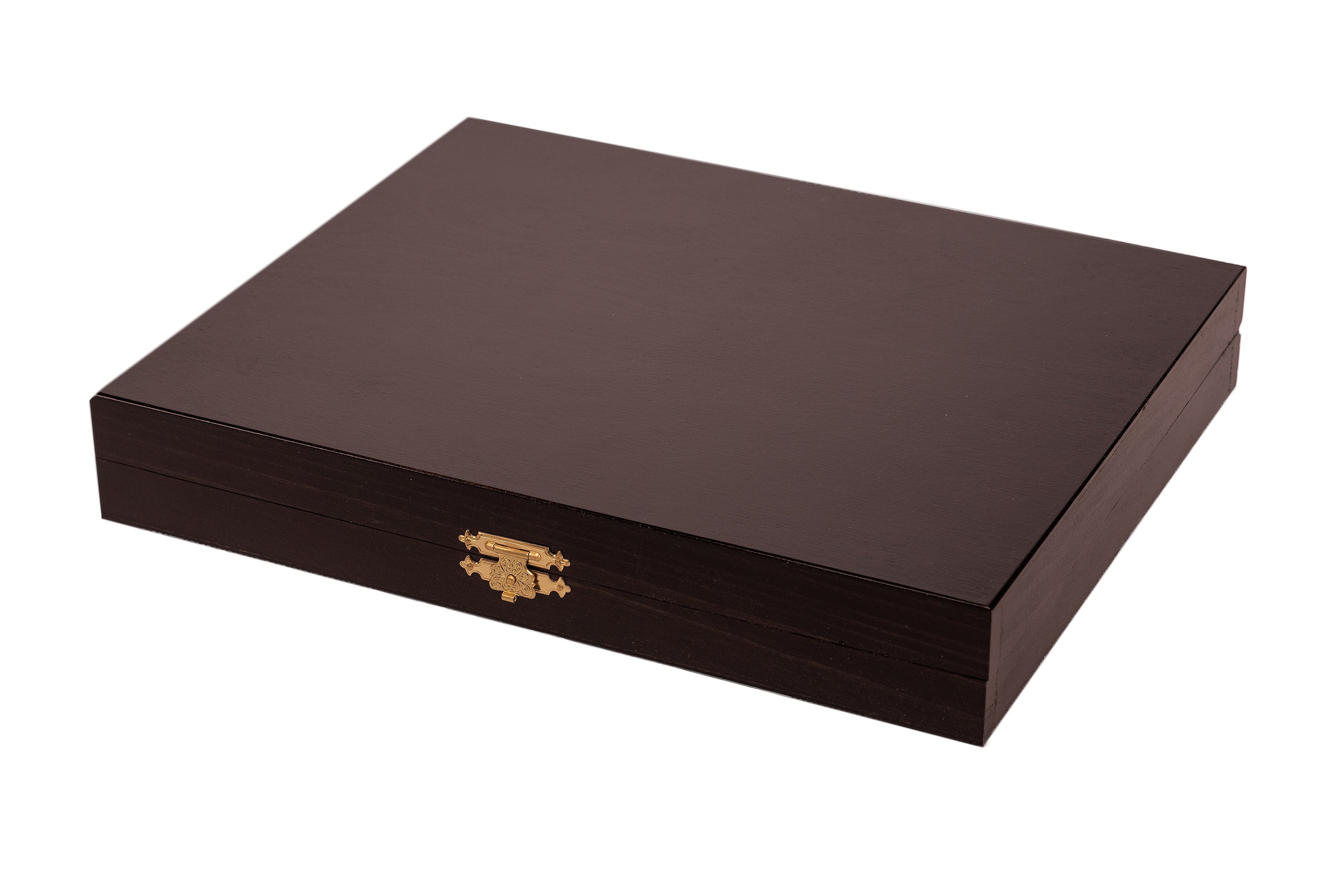 Les pièces d'échecs en bois STAUNTON de taille 5 avec le coffret luxe en bois teinté noir - Les pièces d'échecs en bois STAUNTON de taille 5 avec le coffret luxe en bois teinté noir