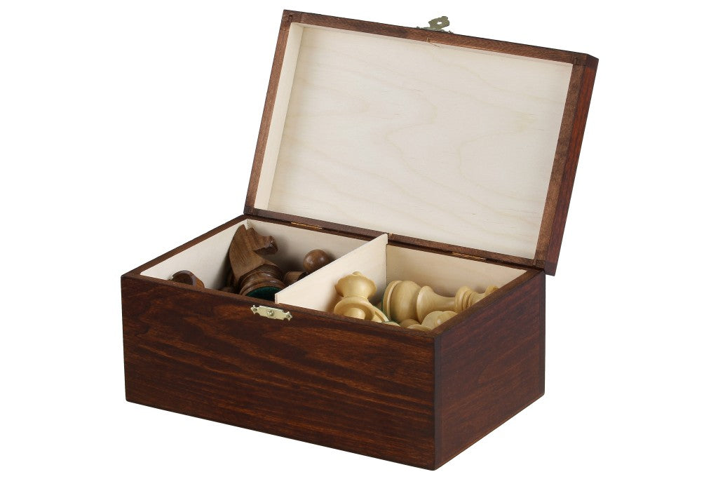 Boîte de rangement en bois foncé pour pièces d'échecs de taille 4,00'' (un roi d'env.102 mm) - Boîte de rangement en bois foncé pour pièces d'échecs de taille 4,00'' (un roi d'env.102 mm)