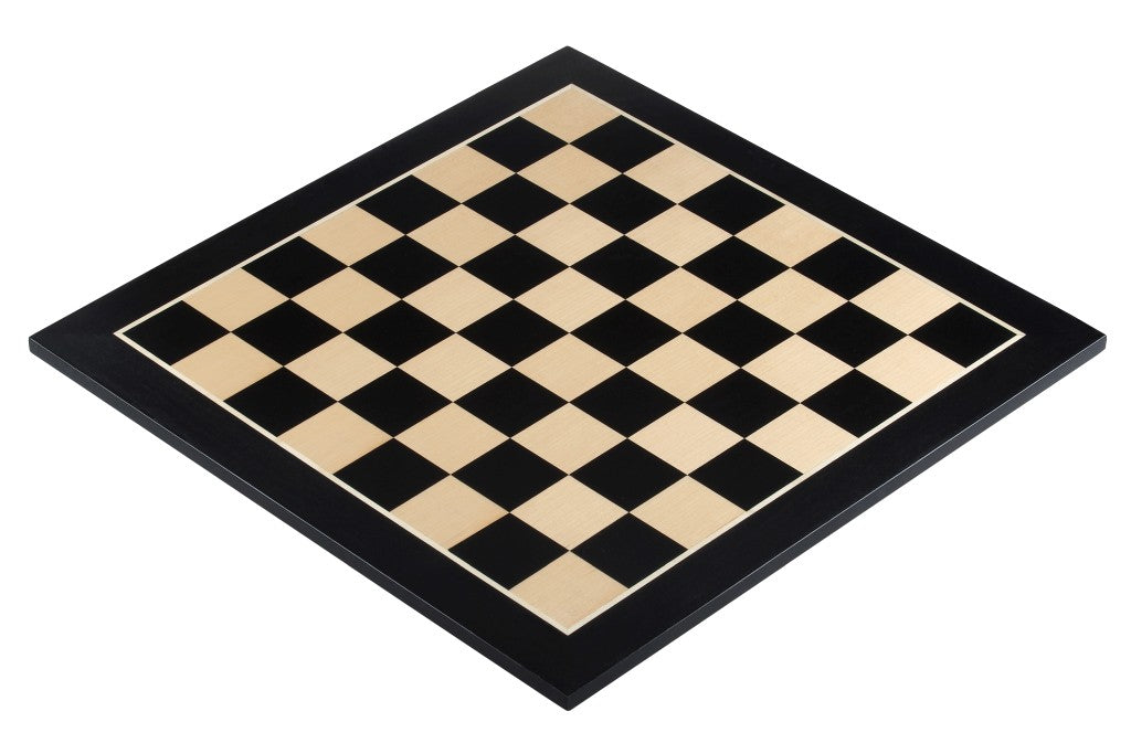 Echiquier en marqueterie de bois de sycomore teinté et naturel  - échiquier classique de Taille 5+ sans coordonnées - Echiquier en marqueterie de bois de sycomore teinté et naturel  - échiquier classique de Taille 5+ sans coordonnées
