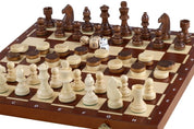 Jeu d'Echecs  de Tornoi + Dames + Backgammon en bois de charme, de taille 4 (40,5 x 40,5cm) - Ensemble comprenant trois jeux pour deux joueurs