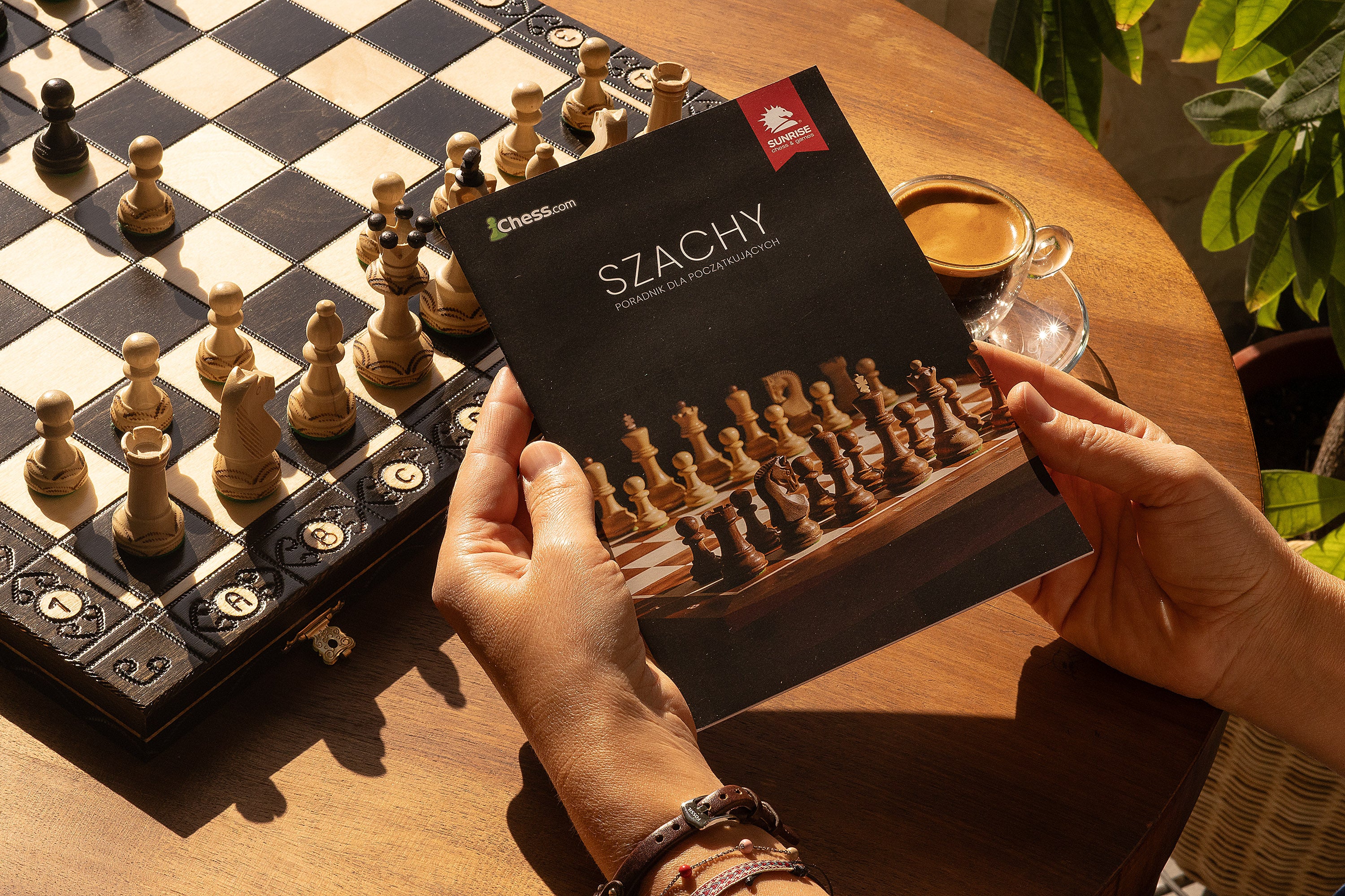 Jeu d'échecs en bois SENATOR 42 × 42 cm — pièces sculptées, noires (roi 80 mm, notation, pliable) - Jeu d'échecs en bois SENATOR 42 × 42 cm — pièces sculptées, noires (roi 80 mm, notation, pliable)