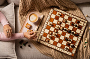 Jeu d'échecs JUPITER en bois de charme, de taille moyenne (42 x 42cm) - Ensemble Complet