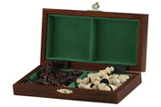 Jeu d'échecs MAGNETIQUE MINI en bois de charme, pliant, de petite taille (20 x 20cm) - Ensemble Complet