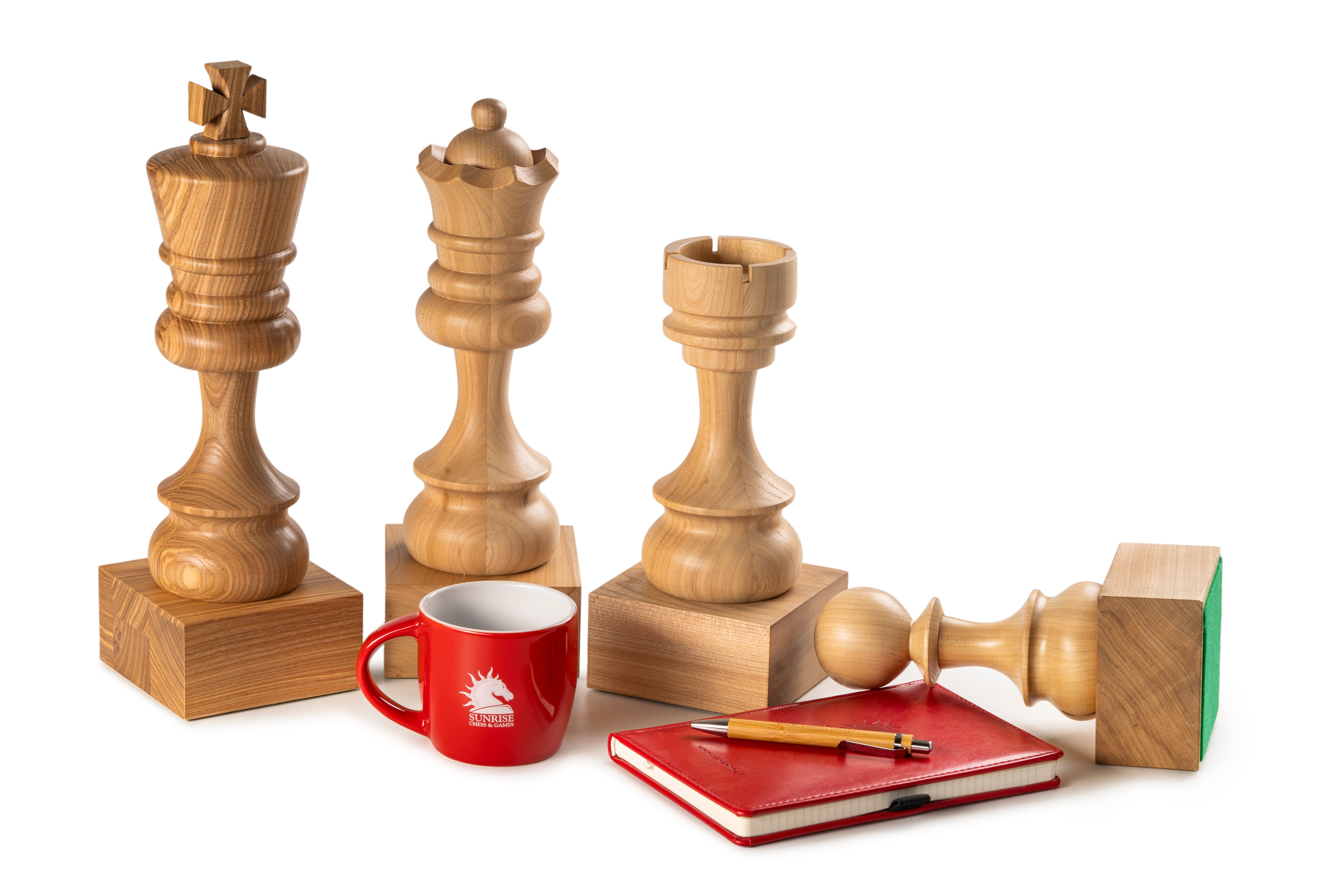 Trophée d'échecs - Dame blanche en bois 35cm - Trophée d'échecs - Dame blanche en bois 35cm