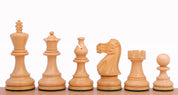 Pièces d'échecs Classic en bois de buis teinté et naturel - Taille 3,00''
