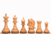 Pièces d'échecs Corinthian en bois de buis teinté et naturel - Taille 4,25''