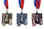 Médaille Echecs carrée de 43x48mm  - Médaille de bronze
