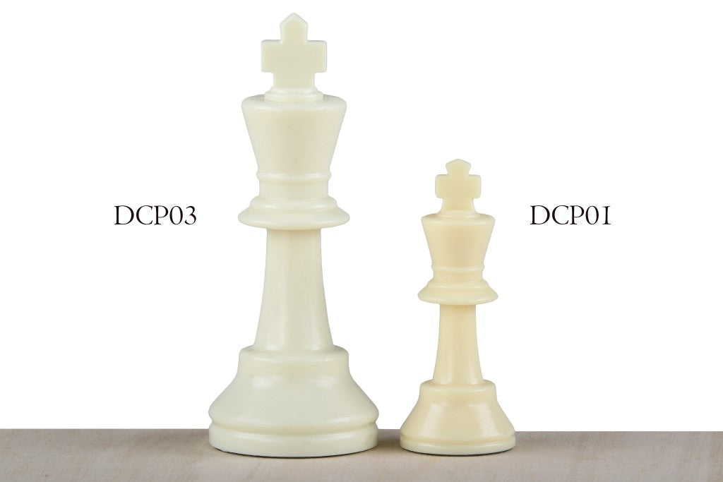 Pièces d'échecs plastique feutrées de taille 3 (roi 64mm), blanches et noires - Pièces d'échecs plastique feutrées de taille 3 (roi 64mm), blanches et noires