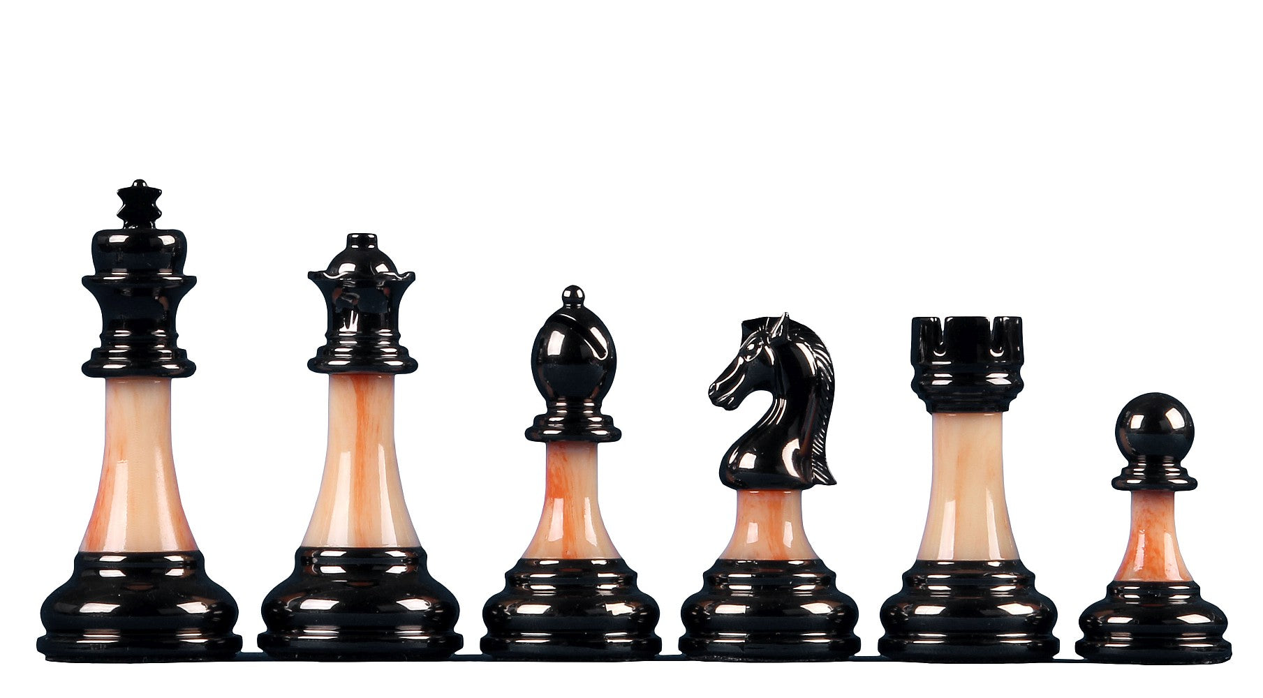 Pièces d'échecs plombées en plastique métallisées  - Taille 3,5'' - Pièces d'échecs plombées en plastique métallisées  - Taille 3,5''