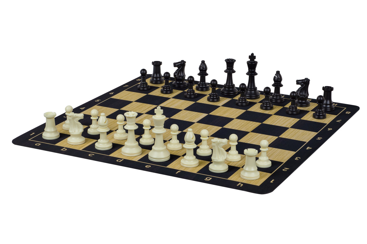 Échiquier roulable vinyle antidérapant, imitation bois - échiquier de tournoi de taille 6 BLACK - Échiquier roulable vinyle antidérapant, imitation bois - échiquier de tournoi de taille 6 BLACK