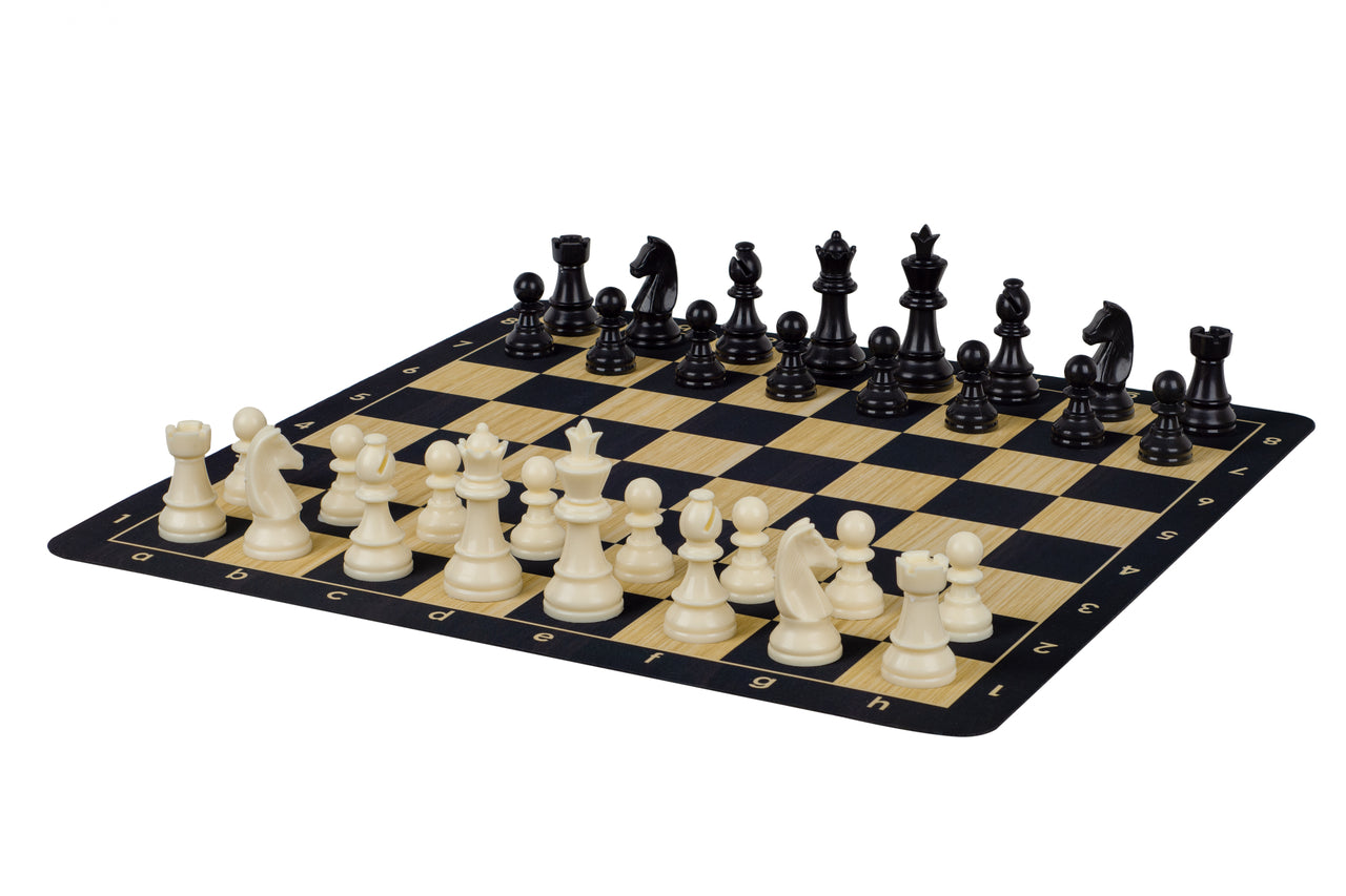 Échiquier roulable vinyle antidérapant, imitation bois - échiquier de tournoi de taille 6 BLACK - Échiquier roulable vinyle antidérapant, imitation bois - échiquier de tournoi de taille 6 BLACK