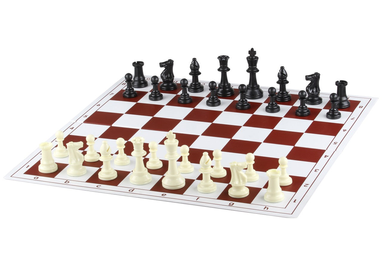 Échiquier plastique pliant en 2, rouge et blanc - échiquier de tournoi de taille 6 - Échiquier plastique pliant en 2, rouge et blanc - échiquier de tournoi de taille 6