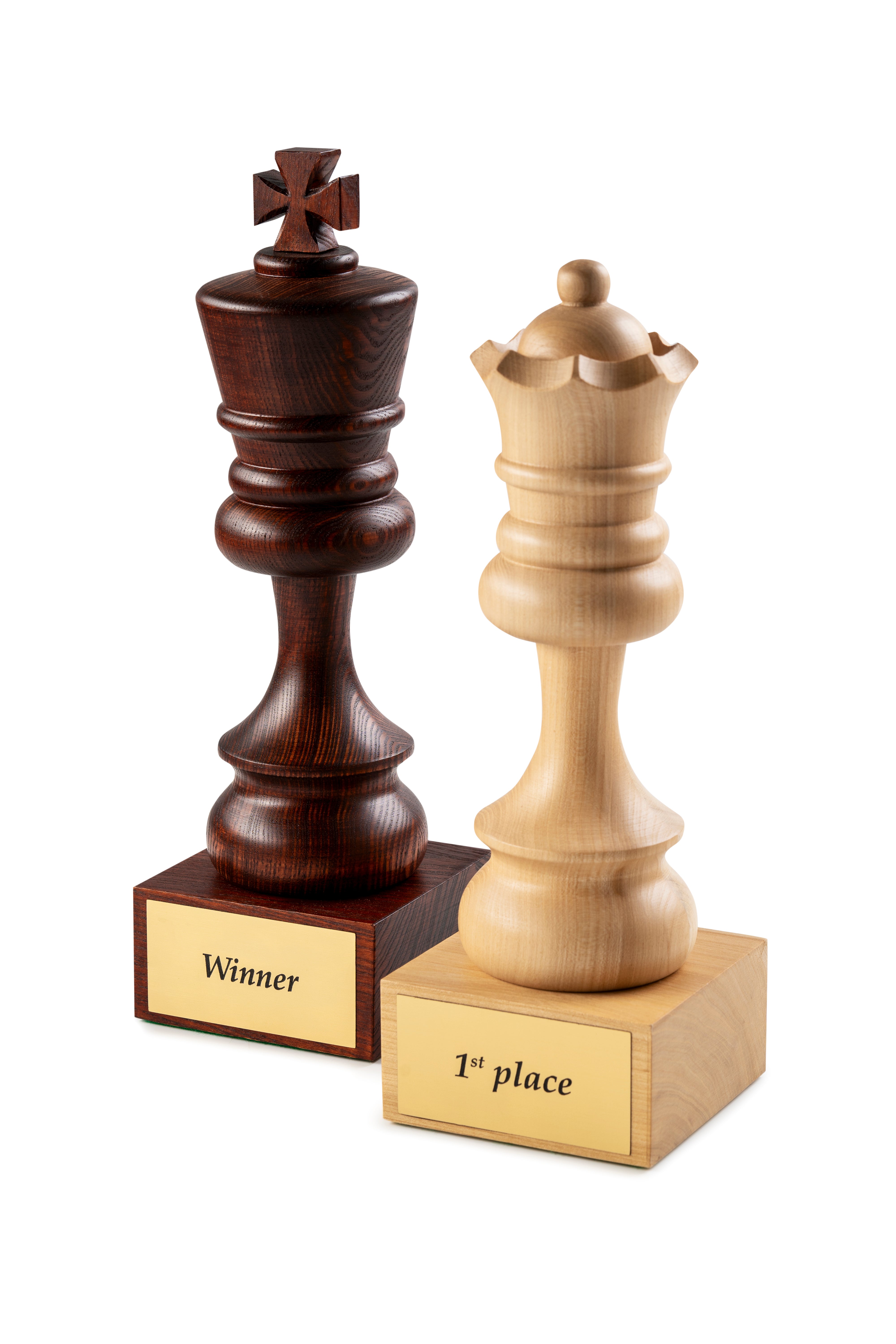 Trophée d'échecs - Roi blanc en bois 37cm - Trophée d'échecs - Roi blanc en bois 37cm