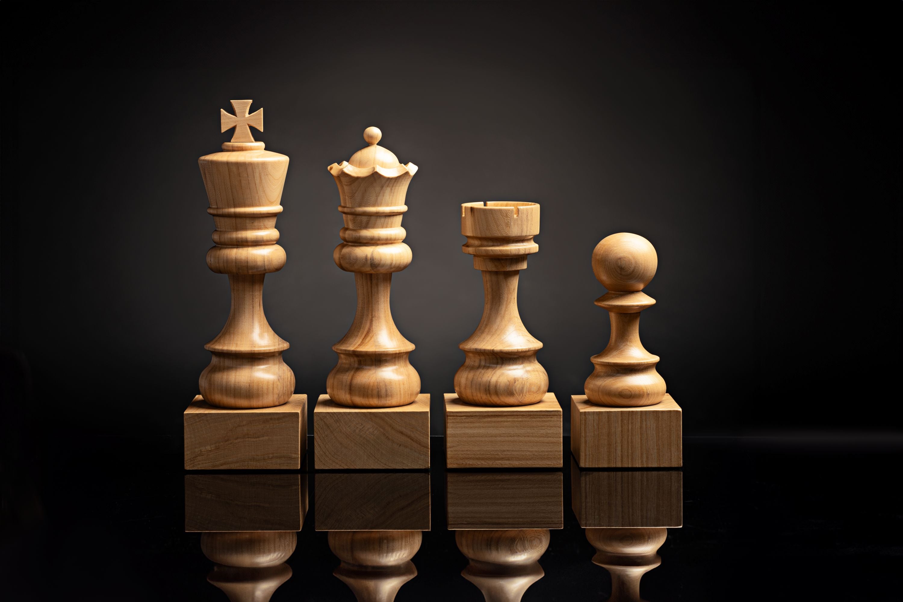 Trophée d'échecs - Pion blanc en bois 25cm - Trophée d'échecs - Pion blanc en bois 25cm