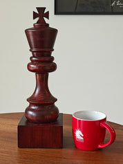Trophée d'échecs - Roi noir en bois 37cm