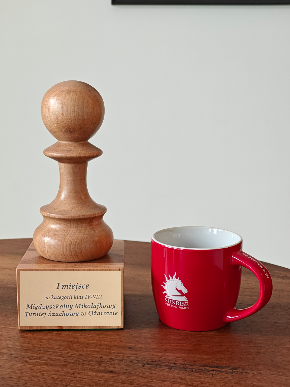 Trophée d'échecs - Pion blanc en bois 25cm - Trophée d'échecs - Pion blanc en bois 25cm