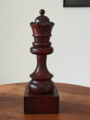 Trophée d'échecs - Dame noire en bois 35cm