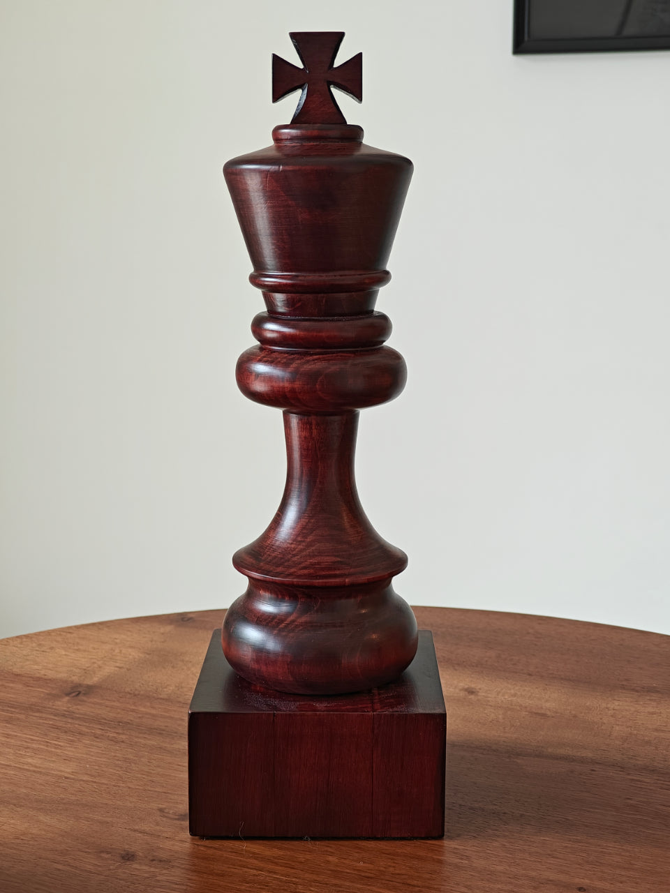 Trophée d'échecs - Roi noir en bois 37cm - Trophée d'échecs - Roi noir en bois 37cm