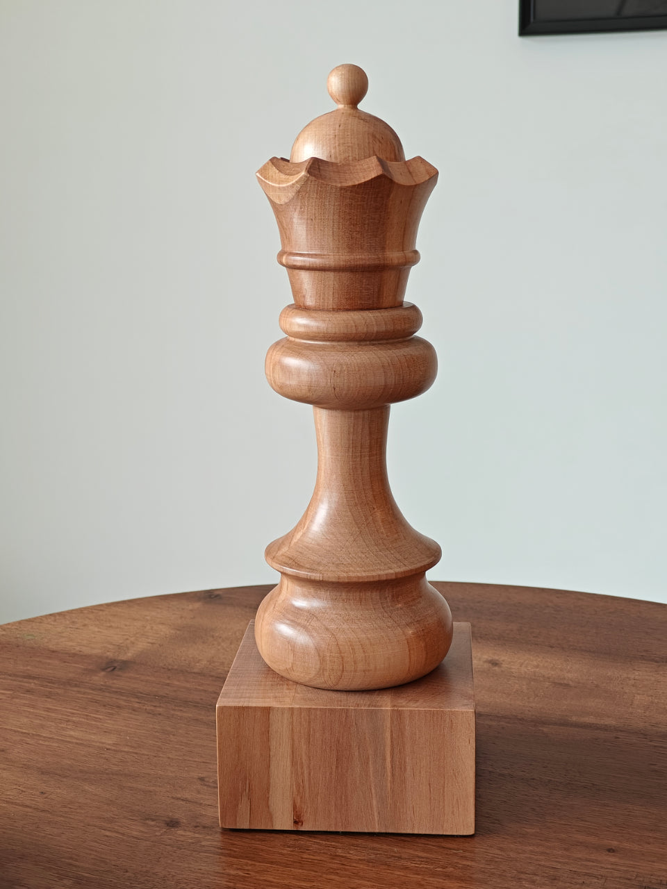 Trophée d'échecs - Dame blanche en bois 35cm - Trophée d'échecs - Dame blanche en bois 35cm