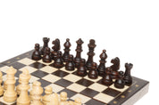 Jeu d'échecs School Mini en bois de charme, de petite taille  (20 x 20 cm) - Ensemble Complet Marron