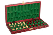 Jeu d'échecs PERLE Rouge (Cerise) en bois de hêtre, de taille moyenne (36 x 36cm) - Ensemble Complet couleur rouge