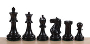 Pièces d'échecs Oxford en bois de buis teinté et naturel - Taille 3,75''
