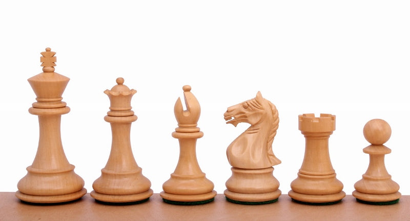 Pièces d'échecs Supreme en bois de buis teinté et naturel - Taille 3,50'' - Pièces d'échecs Supreme en bois de buis teinté et naturel - Taille 3,50''