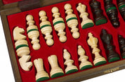 Echiquier pliant en bois avec insert (35 x 35 cm) - Coffret pour Jeu d'échecs d'entraînement de Taille 3
