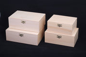 Boîte de rangement en bois naturel pour pièces d'échecs de taille 6 et 7 (un roi de 96 à 100 mm)
