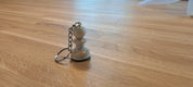 Porte clé - Pion blanc / Pièce d'échecs en bois naturel