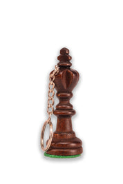 Porte clé - Roi noir / Pièce d'échecs en bois teinté en noir